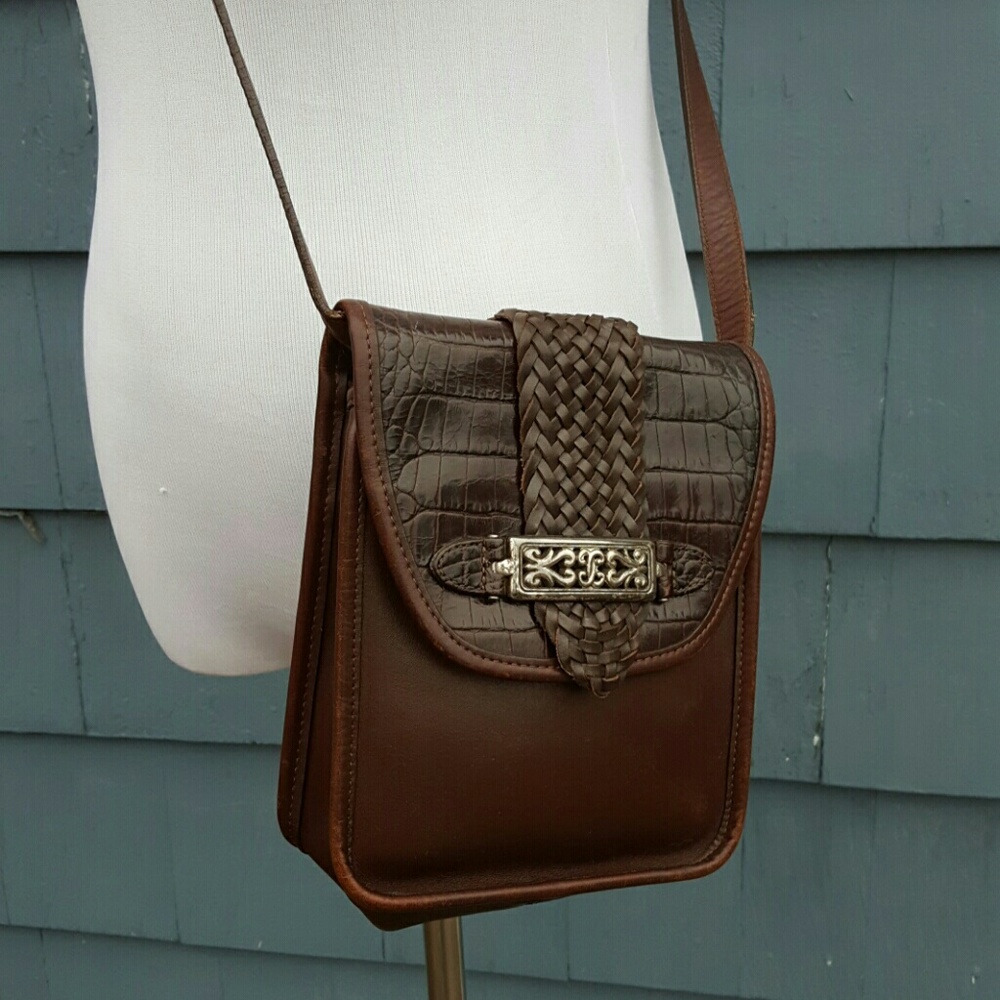 vintage Brighton brown leather crossbody bag